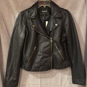 Madewell, Size Large, “The Washed Leather Motorcycle Jacket” NWT